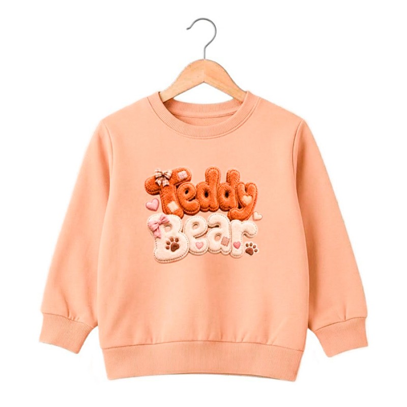 Блуза за момиче Rach "Teddy Bear" /92-110/ в цвят праскова