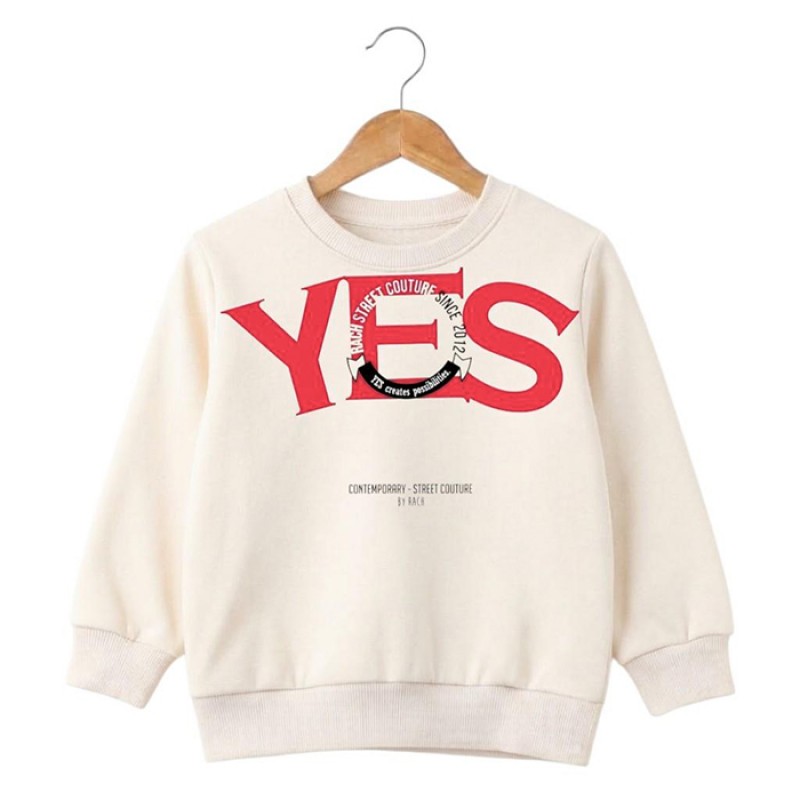Блуза за момче Rach "YES" /116-158/ в цвят екрю