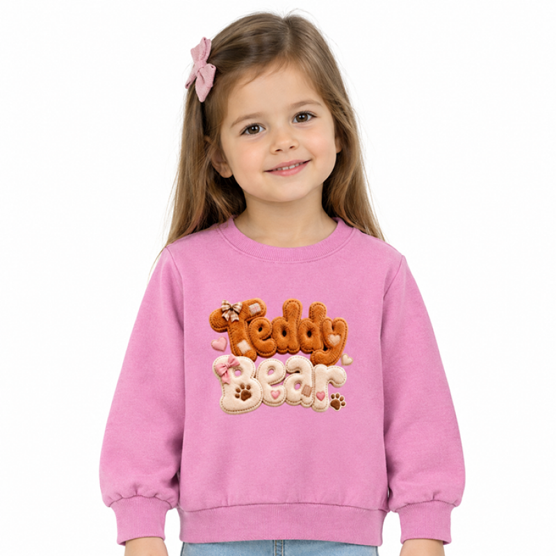Блуза за момиче Rach "Teddy Bear" /92-110/ в тъмно розово